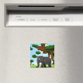 Leuke Safari Olifant Pixel Art Magneet (Insitu (Vaatwasser))