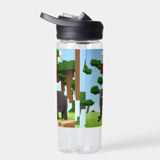 Leuke Safari Olifant Pixel Art Waterfles (Rechts)