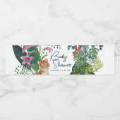 Leuke Safari Tiger Oerwoud Nieuwe Baby Shower Waterfles Etiket (Enkel label)