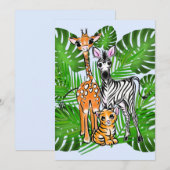 Leuke Safari vrienden giraffe zebra tijger palmbla Kaart (Voorkant / Achterkant)