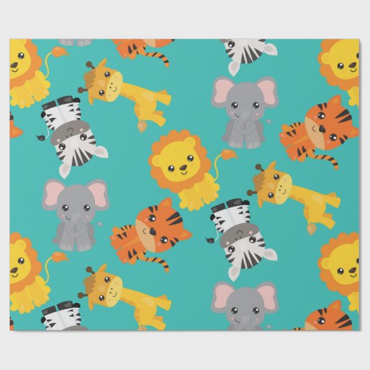Leuke Safari Wildlife Cadeaupapier (Vlak)
