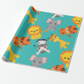 Leuke Safari Wildlife Cadeaupapier (Uitgerold)