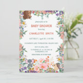 Leuke Safari Zoo Dieren oerwoud Bloemen baby showe Kaart (Staand voorkant)