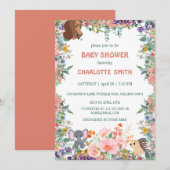 Leuke Safari Zoo Dieren oerwoud Bloemen baby showe Kaart (Voorkant / Achterkant)