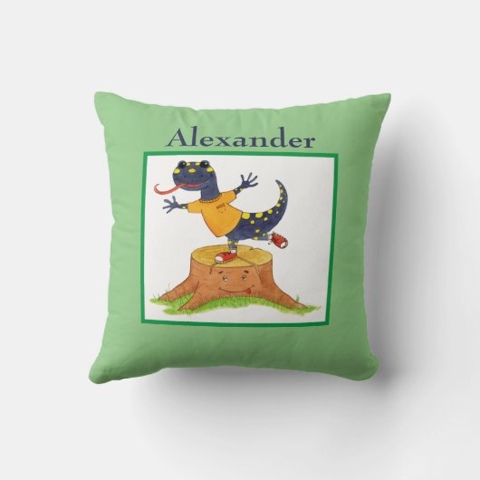 Leuke Salamander Children's Custom Waterverf Kussen (Achterkant)