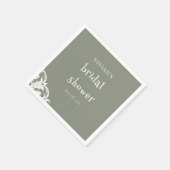 Leuke saliegroene minimalistische bruidsdouche servet (Hoek)