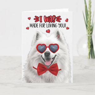 Leuke Samoyed Dog Gemaakt voor Liefde U Valentijn Feestdagen Kaart