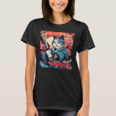 Leuke Samurai Kat Japans Tattoo  Kabuki T-shirt (Voorkant)
