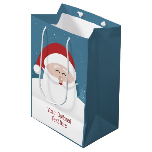 Leuke Santa aangepaste tekst geschenkzakken Medium Cadeauzakje (Voorkant Gekanteld)
