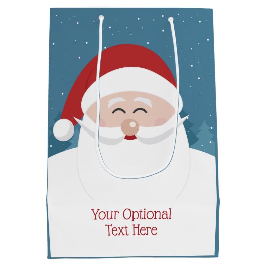 Leuke Santa aangepaste tekst geschenkzakken Medium Cadeauzakje (Achterkant)