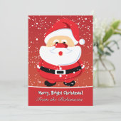 Leuke Santa Claus platte kaart (Staand voorkant)