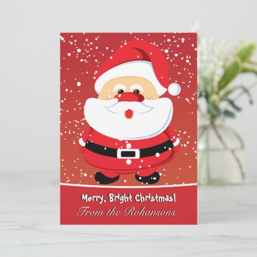 Leuke Santa Claus platte kaart (Staand voorkant)