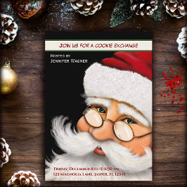 Leuke Santa Cookie Exchange Aangepaste Kerstmis Kaart