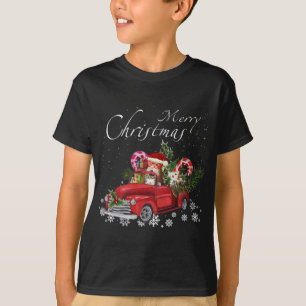 Leuke Santa Fox Terrier Riding Rode Vrachtwagen Me T-shirt