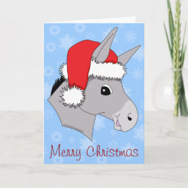 Leuke Santa Hat Kerstmis Ezel Feestdagen Kaart