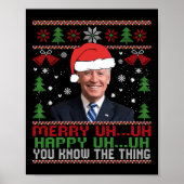 Leuke Santa Joe Biden Vrolijk uh Kerst Lelijk Poster (Voorkant)