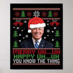 Leuke Santa Joe Biden Vrolijk uh Kerst Lelijk Poster