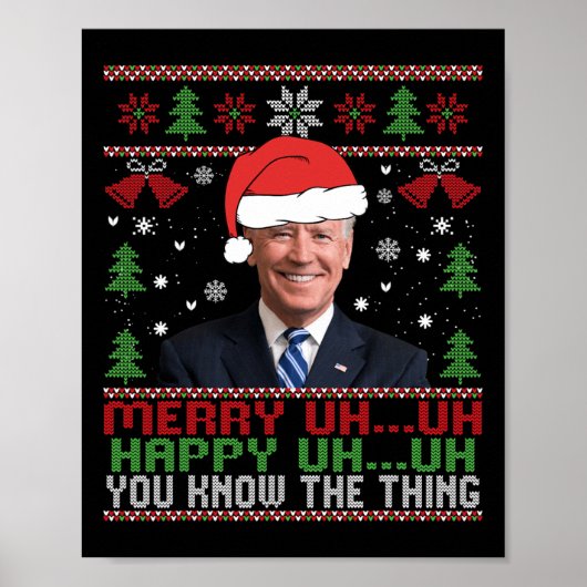 Leuke Santa Joe Biden Vrolijk uh Kerst Lelijk Poster (Voorkant)