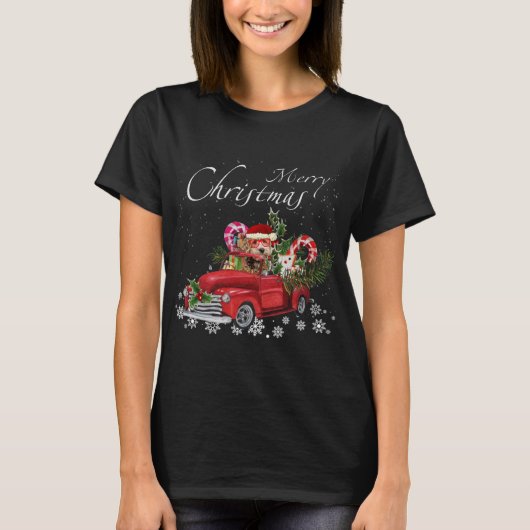 Leuke Santa Labradoodle Riding Rode Vrachtwagen Me T-shirt (Voorkant)