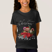 Leuke Santa Labradoodle Riding Rode Vrachtwagen Me T-shirt (Voorkant)