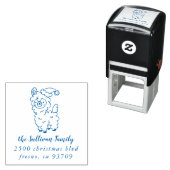 Leuke Santa Llama Kerst retour adres Zelfinktende Stempel (In situ)