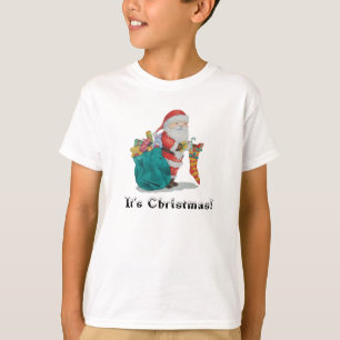 leuke santa met kinder t-shirt voor kerstmis