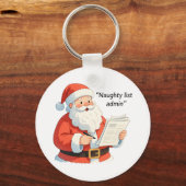 Leuke Santa Naughty List Admin Christmas Humor Gif Sleutelhanger (Voorkant)