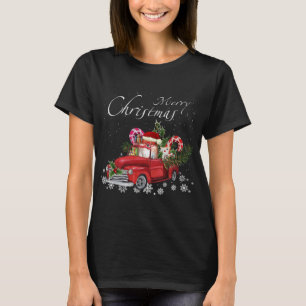 Leuke Santa Pommerse Riding Rode Vrachtwagen Merry T-shirt