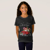 Leuke Santa Pommerse Riding Rode Vrachtwagen Merry T-shirt (Voorkant volledig)