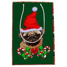 Leuke Santa Pug Kerstmis Vrolijk Medium Cadeauzakje