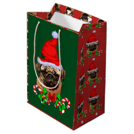 Leuke Santa Pug Kerstmis Vrolijk Medium Cadeauzakje