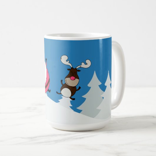 Leuke Santa & Rendier aangepaste naam mokken (Voorkant rechts)