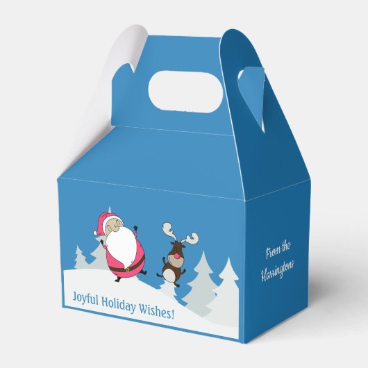 Leuke Santa & Rendier aangepaste tekst gunst vak Bedankdoosjes (Voorkant Zijde)