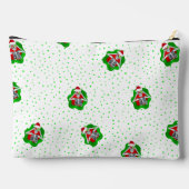 Leuke Santa Skeletten in groene Red Blob Stippen Etui (Achterkant)