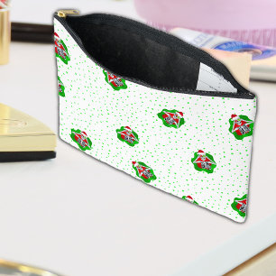 Leuke Santa Skeletten in groene Red Blob Stippen Etui