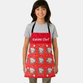 Leuke Santa Teddy Bear Rode en Witte Ster Kerstmis Schort (Insitu)