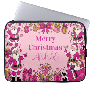 Leuke Santa-vrienden Kerstmis-feest Laptop Sleeve
