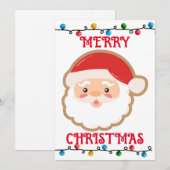 Leuke Santa Vrolijk Kerstmis Blank Binnen Kaart (Voorkant / Achterkant)