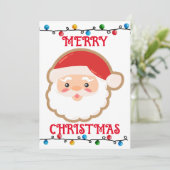 Leuke Santa Vrolijk Kerstmis Blank Binnen Kaart (Staand voorkant)