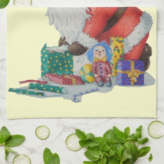 leuke santa wrapper voor kerstmis theedoek (Gevouwen)