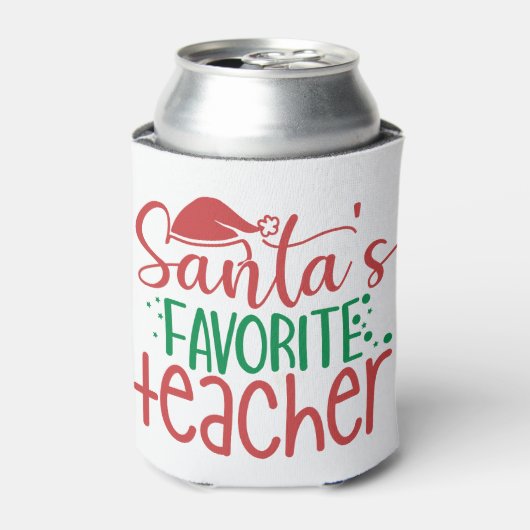 Leuke Santa's favoriete leraar Blikjeskoeler (Blikje Voorkant)