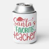 Leuke Santa's favoriete leraar Blikjeskoeler (Blikje Achterkant)