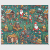 Leuke Santa's Workshop Cadeaupapier (Vlak)