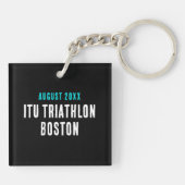 Leuke Sarcastische Kleurrijke Triathlon Paint Sple Sleutelhanger (Achterkant)