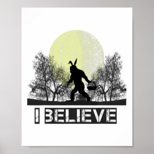 Leuke Sasquatch Bigfoot Paashaas oren Cryptid Mo Poster