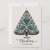 Leuke Scandinavische kerstboom grillig Feestdagenkaart (Voorkant)