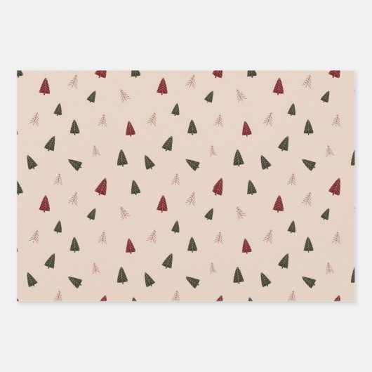 Leuke Scandinavische kerstboom Inpakpapier Vel (Voorkant 3)