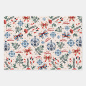 Leuke Scandinavische Kerstmis Gezellig Inpakpapier Vel (Voorkant 3)