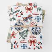 Leuke Scandinavische Kerstmis Gezellig Inpakpapier Vel (In situ)