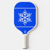 Leuke Scandinavische sneeuwvlok op Royal Blue Whit Pickleball Paddle (Achterkant)
